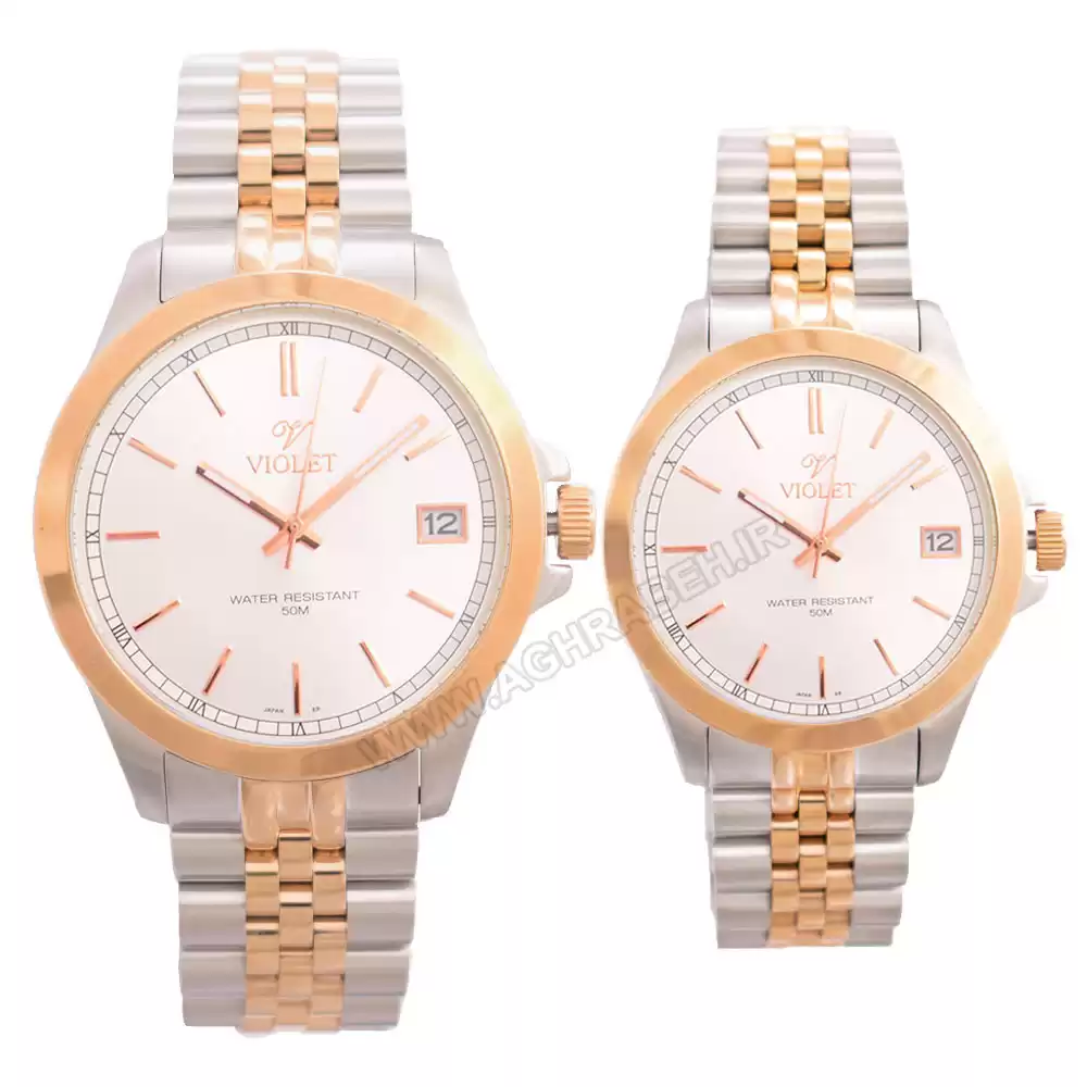 ساعت مچی ست زنانه مردانه ویولت violet-0398g-l-2-2-1