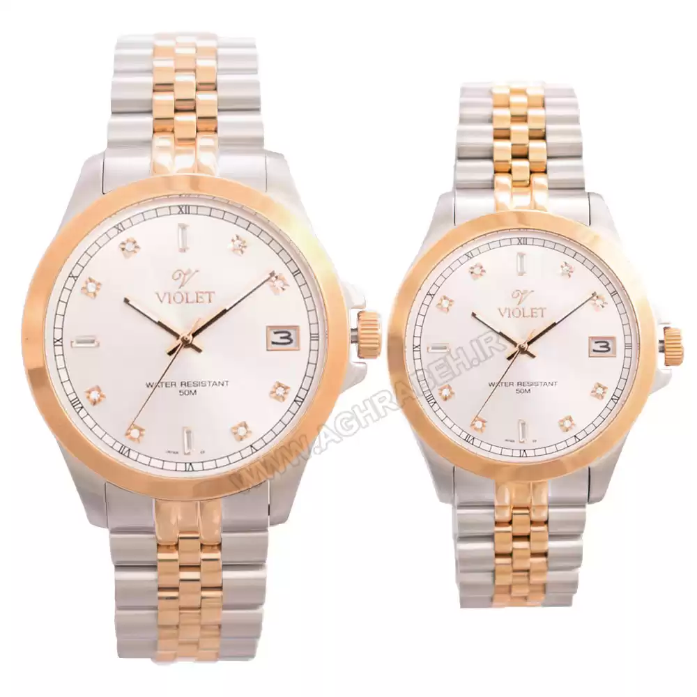 ساعت مچی ست زنانه مردانه ویولت VIOLET-0297G-L-3-3-1