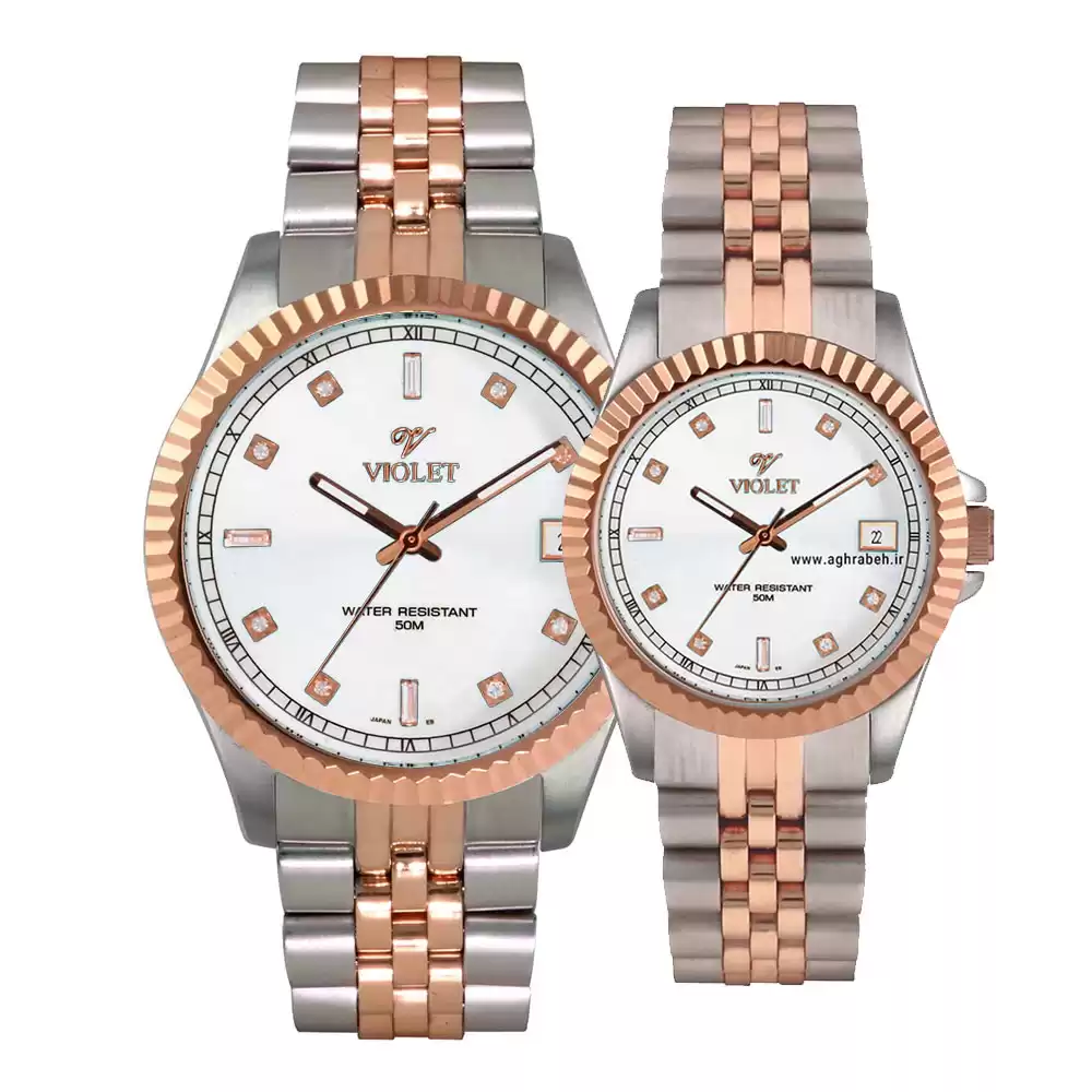 ساعت مچی ست زنانه مردانه ویولت violet-0299g-l-3-3-1