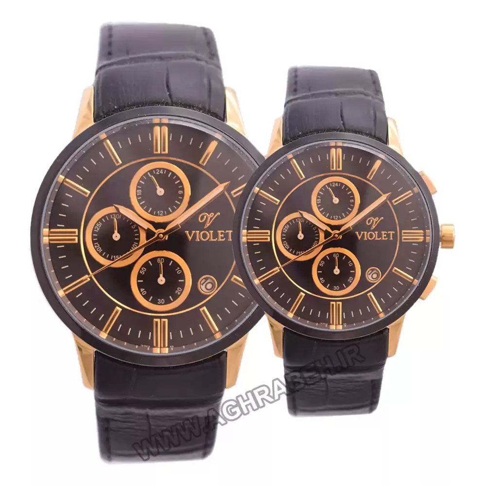 ساعت مچی ست زنانه مردانه ویولت s23 violet-0322g-l-15-6-6