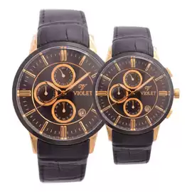 خرید ساعت مچی ست زنانه مردانه ویولت s23 مدل violet-0322g-l-15-6-6 با بهترین قیمت