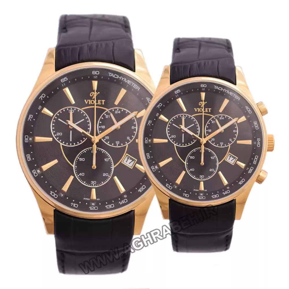 ساعت مچی ست زنانه مردانه ویولت s22 violet-0358g-l-4-6-6