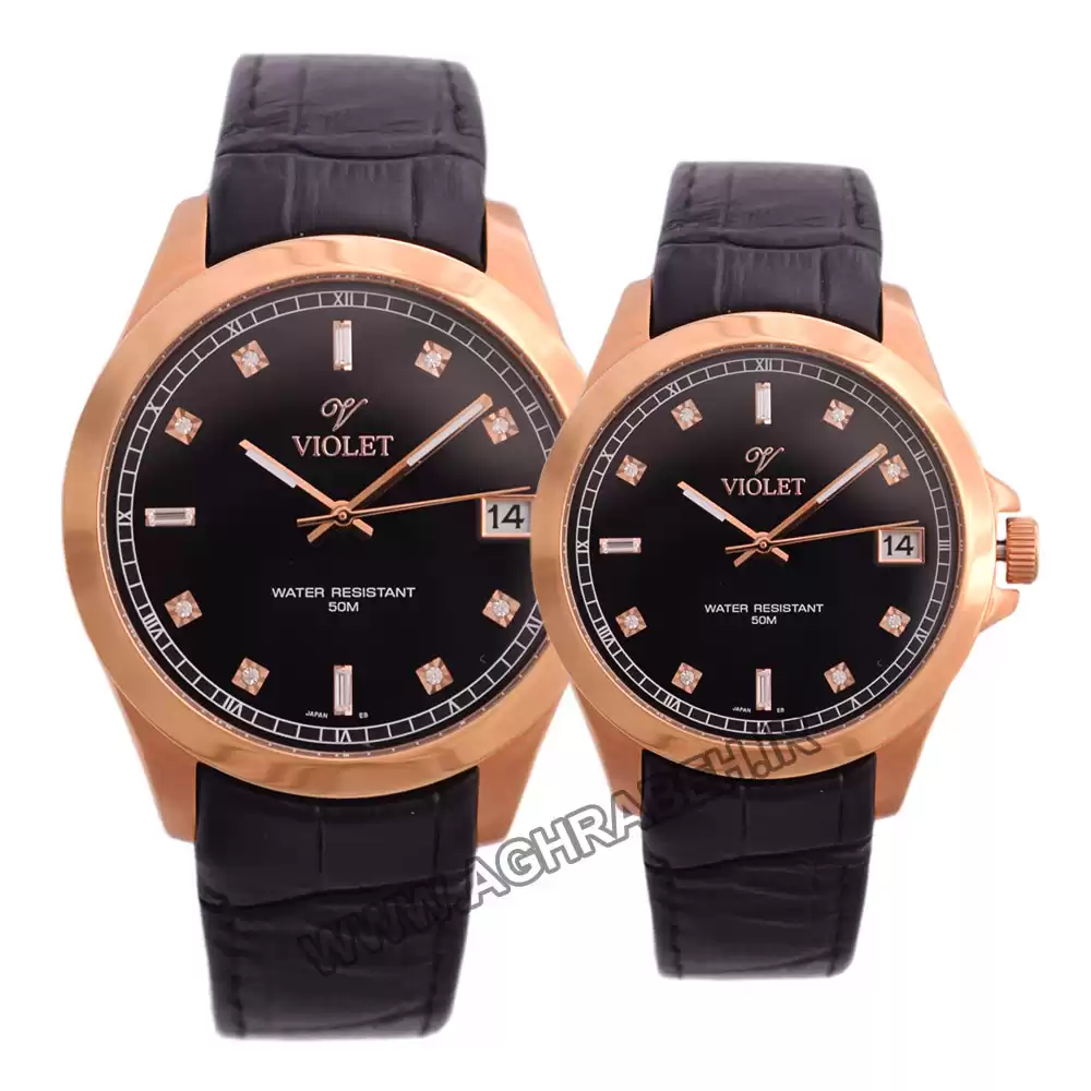ساعت مچی ست زنانه مردانه ویولت s17 violet-0461g-l-5-6-6