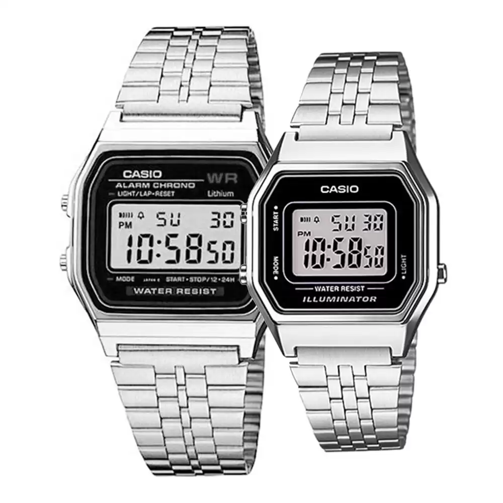 ساعت مچی ست زنانه و مردانه کاسیو casio A159W-N1D-LA680WA-1D