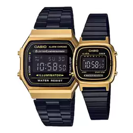 خرید ساعت مچی ست زنانه و مردانه کاسیو مدل casio A168WEGB-1B-LA670WEGB-1B با بهترین قیمت