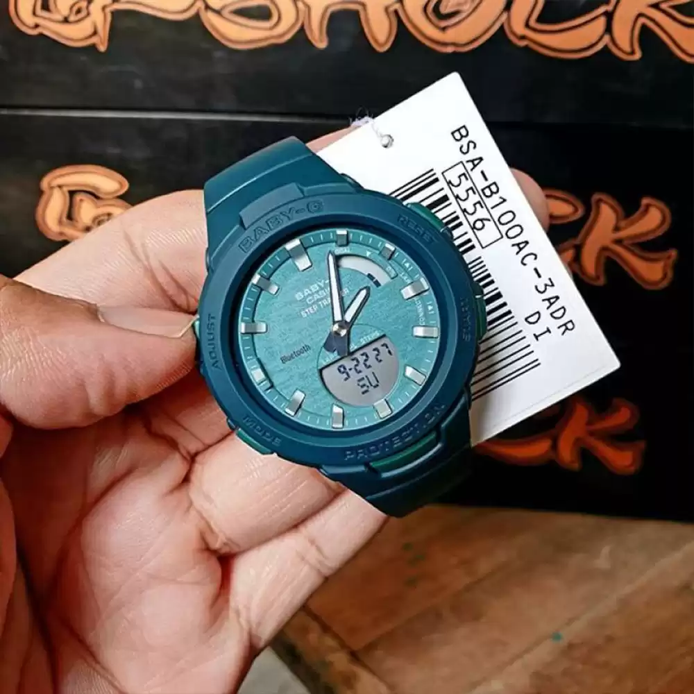 ساعت مچی زنانه هوشمند بی بی جی BABY-G BSA-B100AC-3A