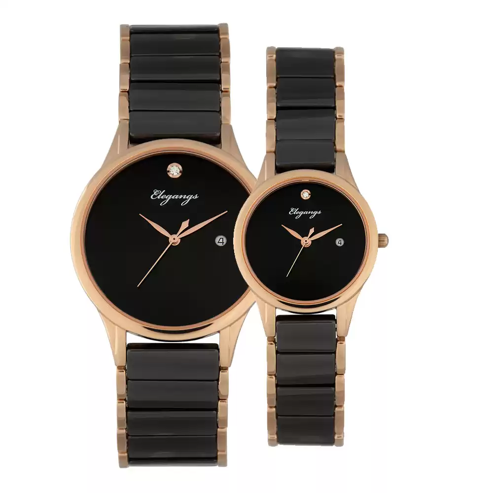 ساعت مچی ست مردانه زنانه الگنگس Elegangs 8127-703-8128-703