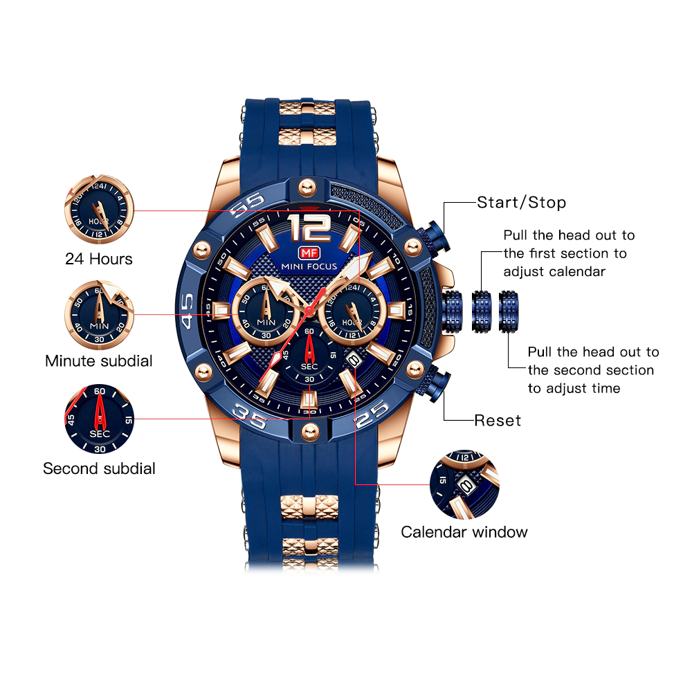 ساعت مچی مردانه مینی فوکوس mini focus MF0349GG-06