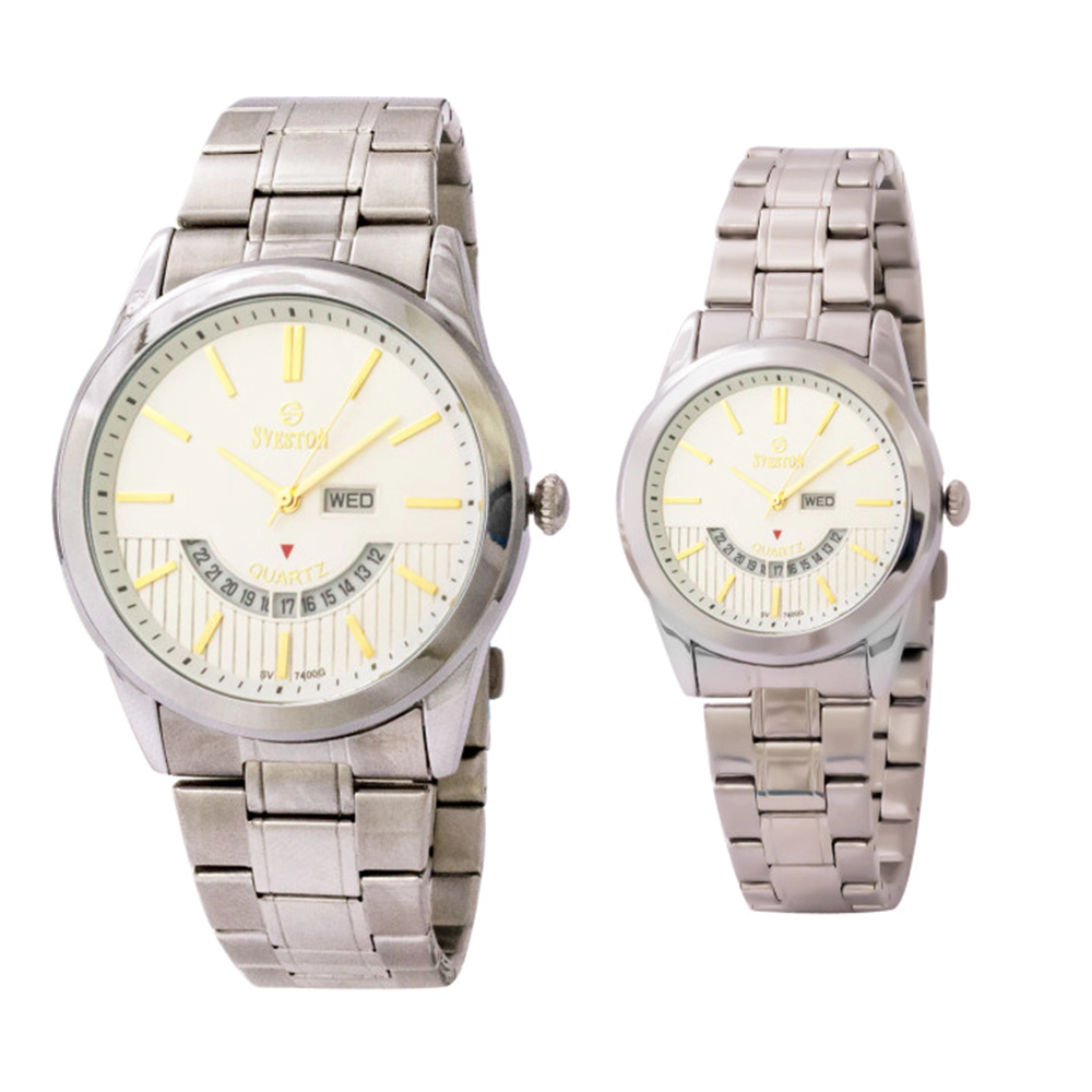 خرید ساعت مچی ست زنانه و مردانه سویستون مدل sveston sv-7400-2 با بهترین قیمت